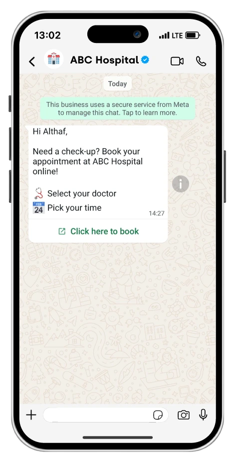 Appointment booking on WhatsApp